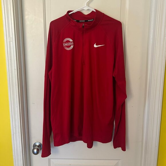 Nike 2018 Chicago Marathon Half Zip - XL - Red - Picture 1 of 5